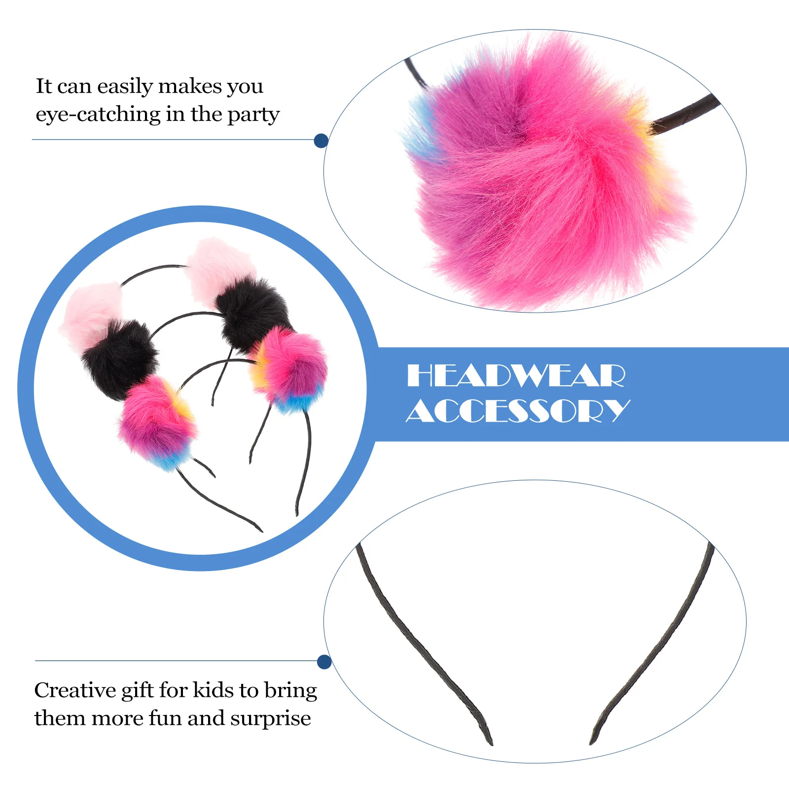 Fuzzy Headband Kids Headwear Cute Cat Ear Design Party Costume Christmas Toddler Hairband Girl Accessories
Fuzzy Headband Kids Headwear Cute Cat Ear Design Party Costume Christmas Toddler Hairband Girl Accessories