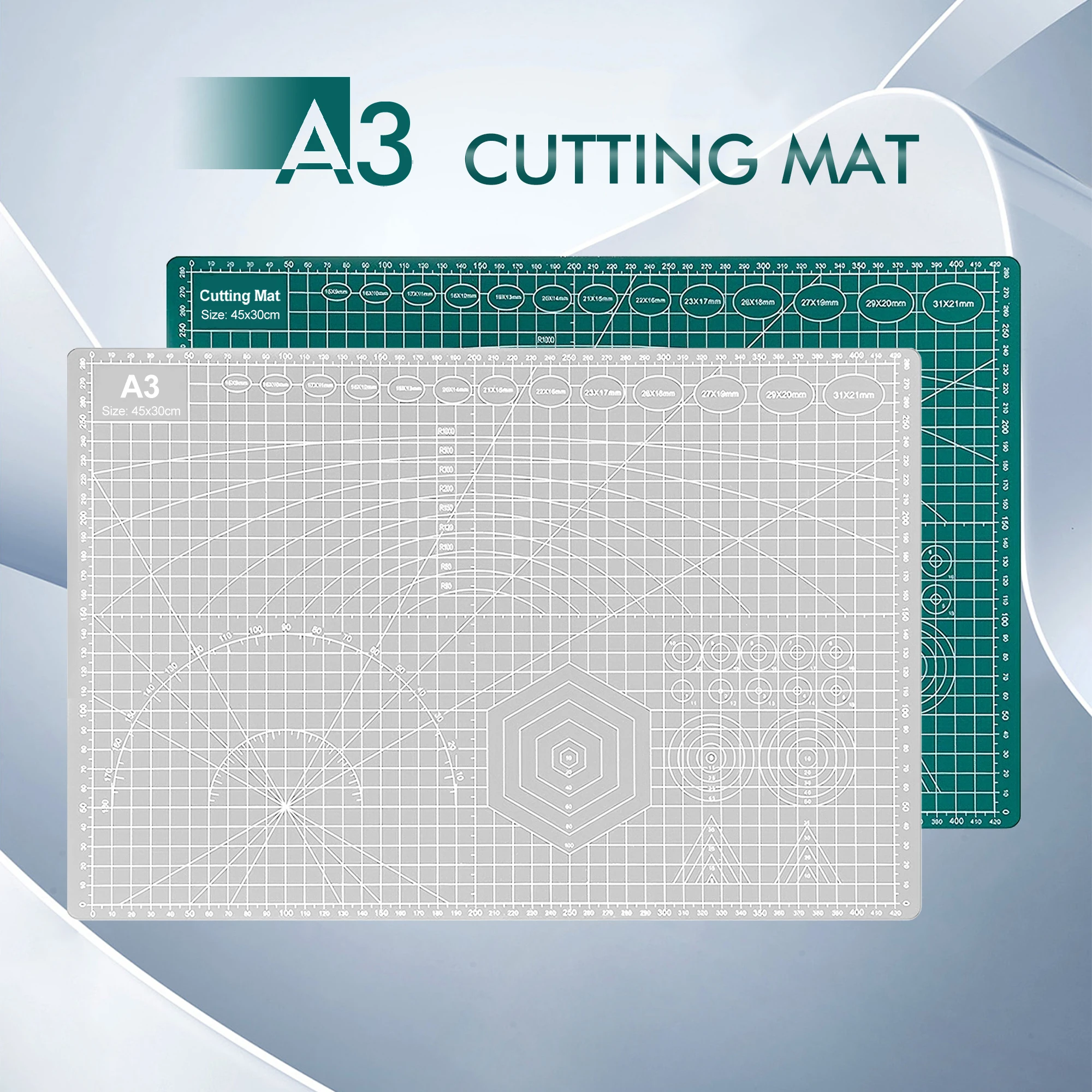 1pc, A3 double-sided cutting mat with lines, pvc material, desktop cutting board, handmade supplies, model assembly tools
1pc, A3 double-sided cutting mat with lines, pvc material, desktop cutting board, handmade supplies, model assembly tools