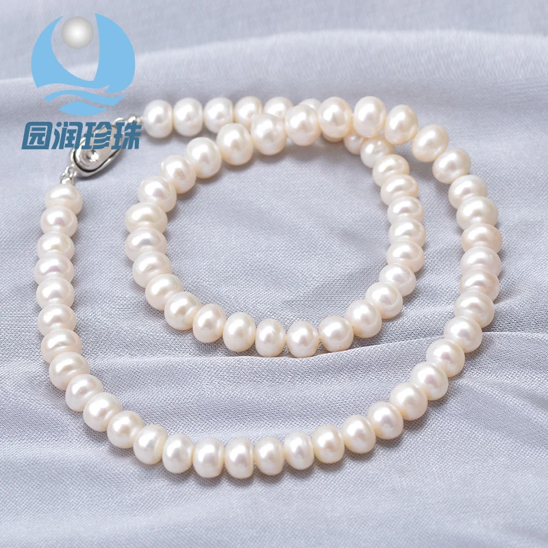 Cultured freshwater natural pearl necklace, round and flat shiny pearls, women's jewelry
Cultured freshwater natural pearl necklace, round and flat shiny pearls, women's jewelry