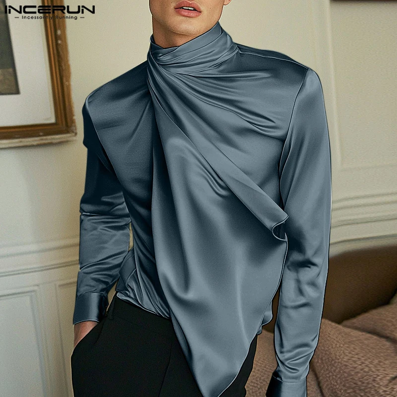 INCERUN Long Sleeve Elegant Shirts Men American Style Satin Shirts Solid Color Hooded Blouses 2025 Handsome Simple Loose Blouses
INCERUN Long Sleeve Elegant Shirts Men American Style Satin Shirts Solid Color Hooded Blouses 2025 Handsome Simple Loose Blouses