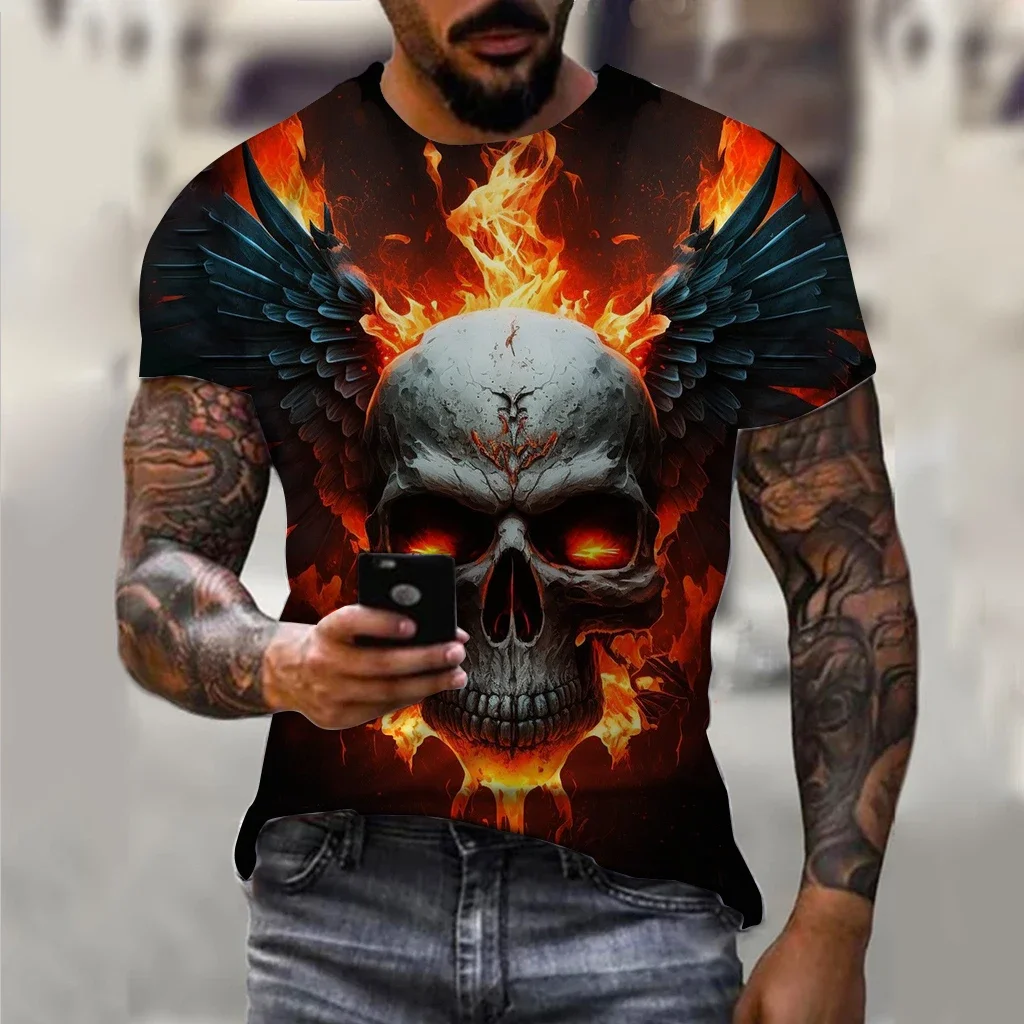 Vintage T Shirts For Men Horror Undead Skull Pattern 3D Printed Short Sleeve Oversized T-shirt Fashion Casual Men's Clothing Top
Vintage T Shirts For Men Horror Undead Skull Pattern 3D Printed Short Sleeve Oversized T-shirt Fashion Casual Men's Clothing Top