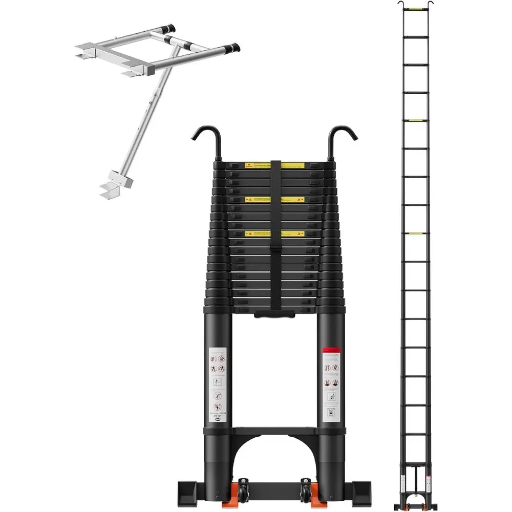 27.6ft Telescoping Extension Ladder with 330lb Load Capacity, Triangular Stabilizers, Portable and Collapsible for Home and RV U
27.6ft Telescoping Extension Ladder with 330lb Load Capacity, Triangular Stabilizers, Portable and Collapsible for Home and RV U