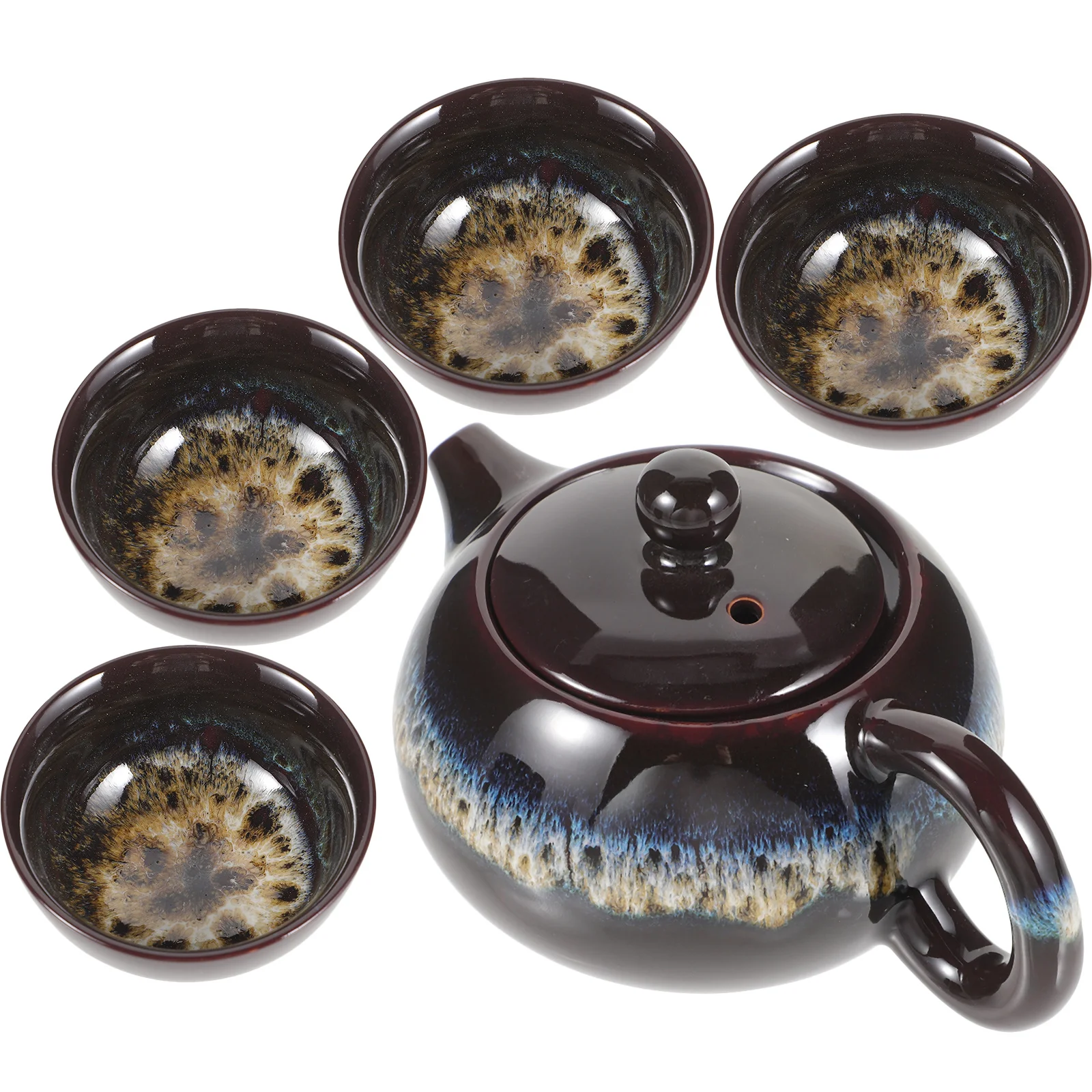 1Set Kiln Transformation Ceramic Tea Set Small Portable Teapot and Cups Heat Resistant Delicate Tea Service for Home Office
1Set Kiln Transformation Ceramic Tea Set Small Portable Teapot and Cups Heat Resistant Delicate Tea Service for Home Office