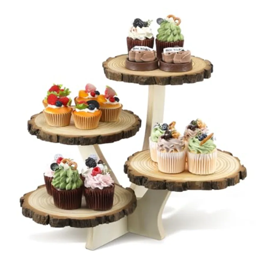 4 Tier Round Natural Wood Cupcake Dessert Stand, Cup Cake Tower Stand Holder, Wooden Cake Display Tiered Centerpiece for Party,
4 Tier Round Natural Wood Cupcake Dessert Stand, Cup Cake Tower Stand Holder, Wooden Cake Display Tiered Centerpiece for Party,
