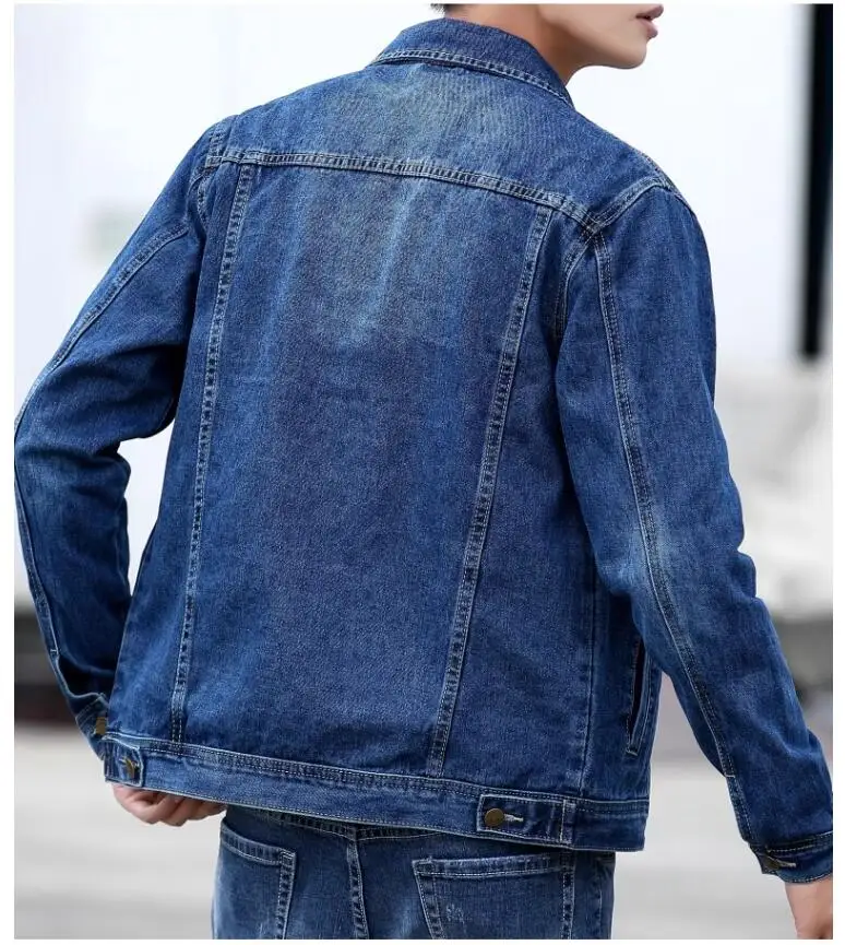 Summer New Men Pure Colour Denim Jacket Single-breasted Lapel Daily Casual Coats 80 S948574d0c84c4aa69f186eb5104a0f1co