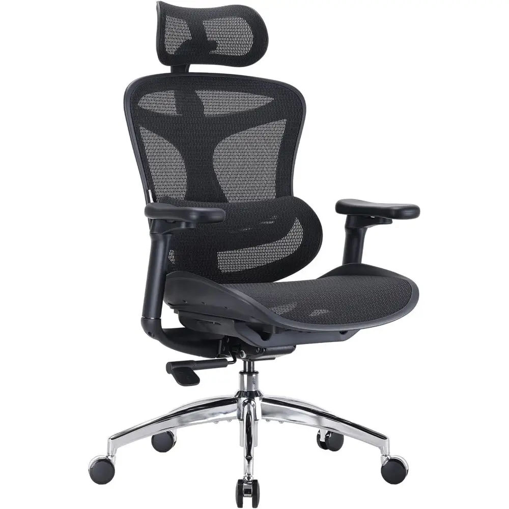 Ergonomic Office Chair with 3D Armrests, Lumbar Support, Adjustable Backrest for Big and Tall, Black
Ergonomic Office Chair with 3D Armrests, Lumbar Support, Adjustable Backrest for Big and Tall, Black