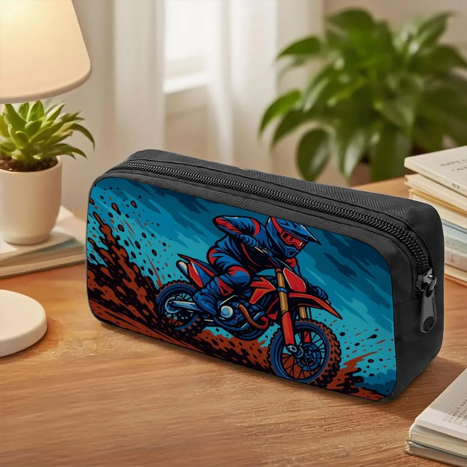 1 Motocross Rider Themed Pencil Case - Designed with Motorcycle Rider and Motorcycle Patterns, Zipper Large Capacity
1 Motocross Rider Themed Pencil Case - Designed with Motorcycle Rider and Motorcycle Patterns, Zipper Large Capacity