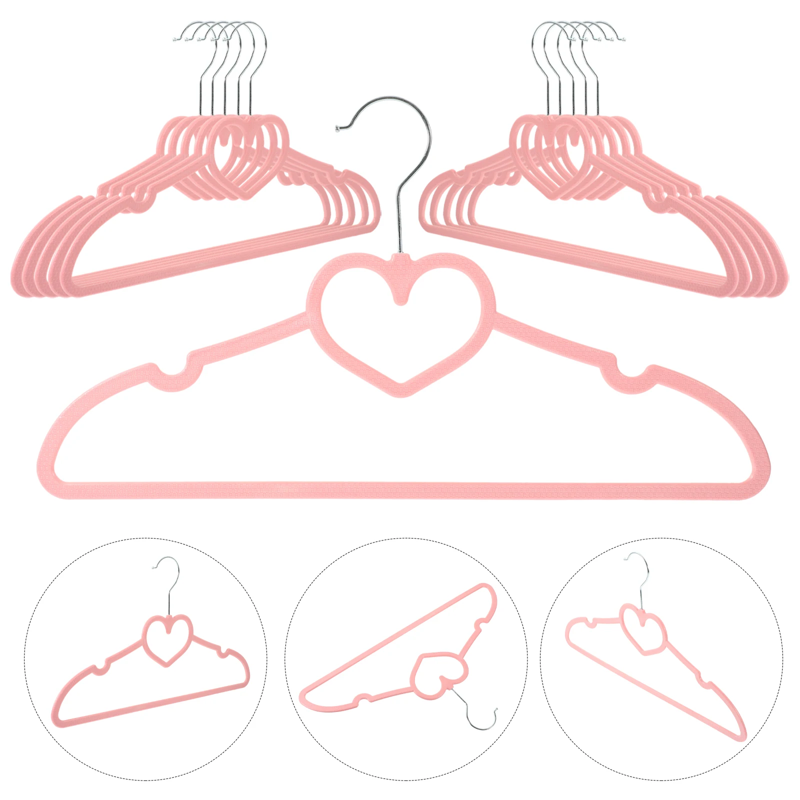 15Pcs Heart Shaped Clothes Hanger Pink Color Non Slip Portable Drying Rack For Home Clothing Shop Keeps Clothes Tidy
15Pcs Heart Shaped Clothes Hanger Pink Color Non Slip Portable Drying Rack For Home Clothing Shop Keeps Clothes Tidy