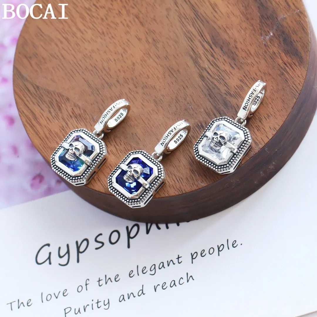 BOCAI New S925 Sterling Silver Jewelry Niche Fashion Skull Square Pendant Women's Selected Gift
BOCAI New S925 Sterling Silver Jewelry Niche Fashion Skull Square Pendant Women's Selected Gift