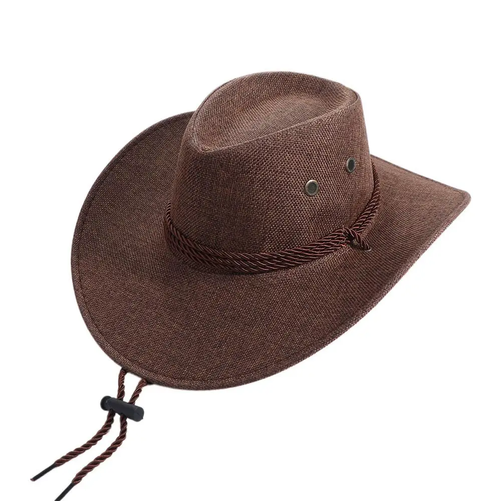 Linen Western Cowboy Hat Beach Cap Wide Brim Summer Sun Hat Sun Protection Cap Climbing Hat Beach Sunscreen Cap Jazz Cowgirl
Linen Western Cowboy Hat Beach Cap Wide Brim Summer Sun Hat Sun Protection Cap Climbing Hat Beach Sunscreen Cap Jazz Cowgirl