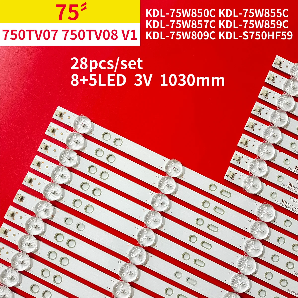 LED Bar для Sony 75 "TV KDL-75W850C KDL-75W855C KDL-75W857C KDL-75W859C KDL-75W809C 750TV 07 750TV 08 V1 KDL-S750HF59
LED Bar для Sony 75 "TV KDL-75W850C KDL-75W855C KDL-75W857C KDL-75W859C KDL-75W809C 750TV 07 750TV 08 V1 KDL-S750HF59