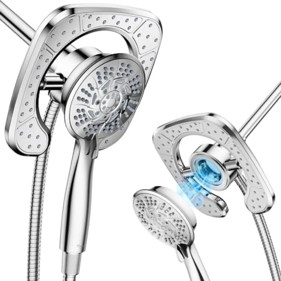 High Pressure Shower Heads, 7.2Inch 2 in 1 Rainfall Shower head and Handheld Showers with Magnetic Docking System, Ten-Function
High Pressure Shower Heads, 7.2Inch 2 in 1 Rainfall Shower head and Handheld Showers with Magnetic Docking System, Ten-Function