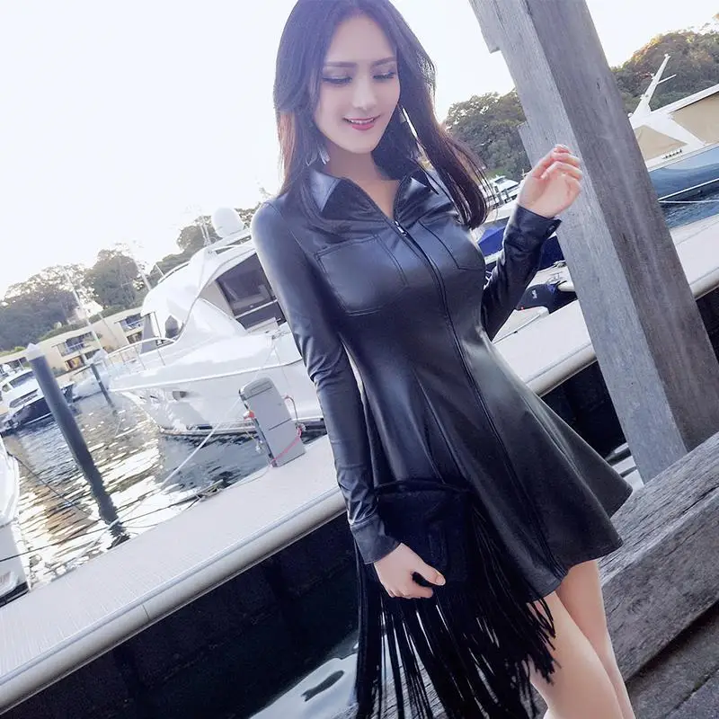 Spring New Commuter Style Slim Slim Fit Shirt Bottom Dress PU Waist Fold Dress
Spring New Commuter Style Slim Slim Fit Shirt Bottom Dress PU Waist Fold Dress