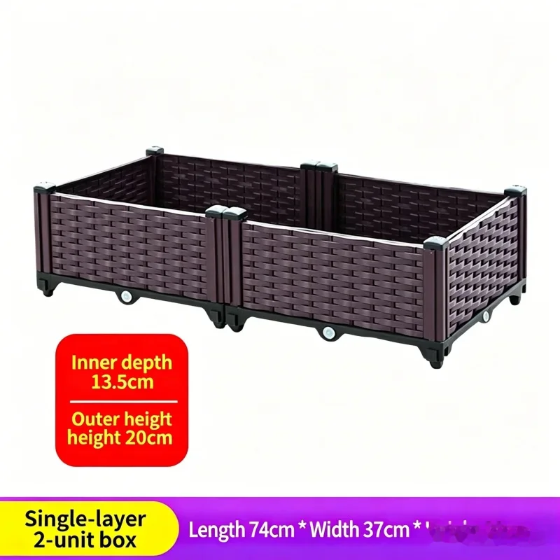 1 Layer 2 Connect Planter Box 74x37x21cm Raised Garden Bed Vegetable Flower Pot for Outdoor Balcony Patio - Growing Planter Con
1 Layer 2 Connect Planter Box 74x37x21cm Raised Garden Bed Vegetable Flower Pot for Outdoor Balcony Patio - Growing Planter Con