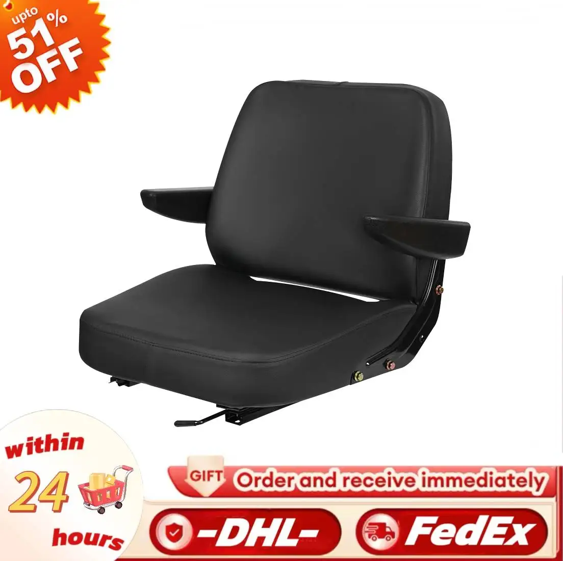 Black Modern 100kg Forklift Seat Comfortable Driver Side Tractor Seat Forklift Seat with Armrest for Forklifts and Tractors
Black Modern 100kg Forklift Seat Comfortable Driver Side Tractor Seat Forklift Seat with Armrest for Forklifts and Tractors