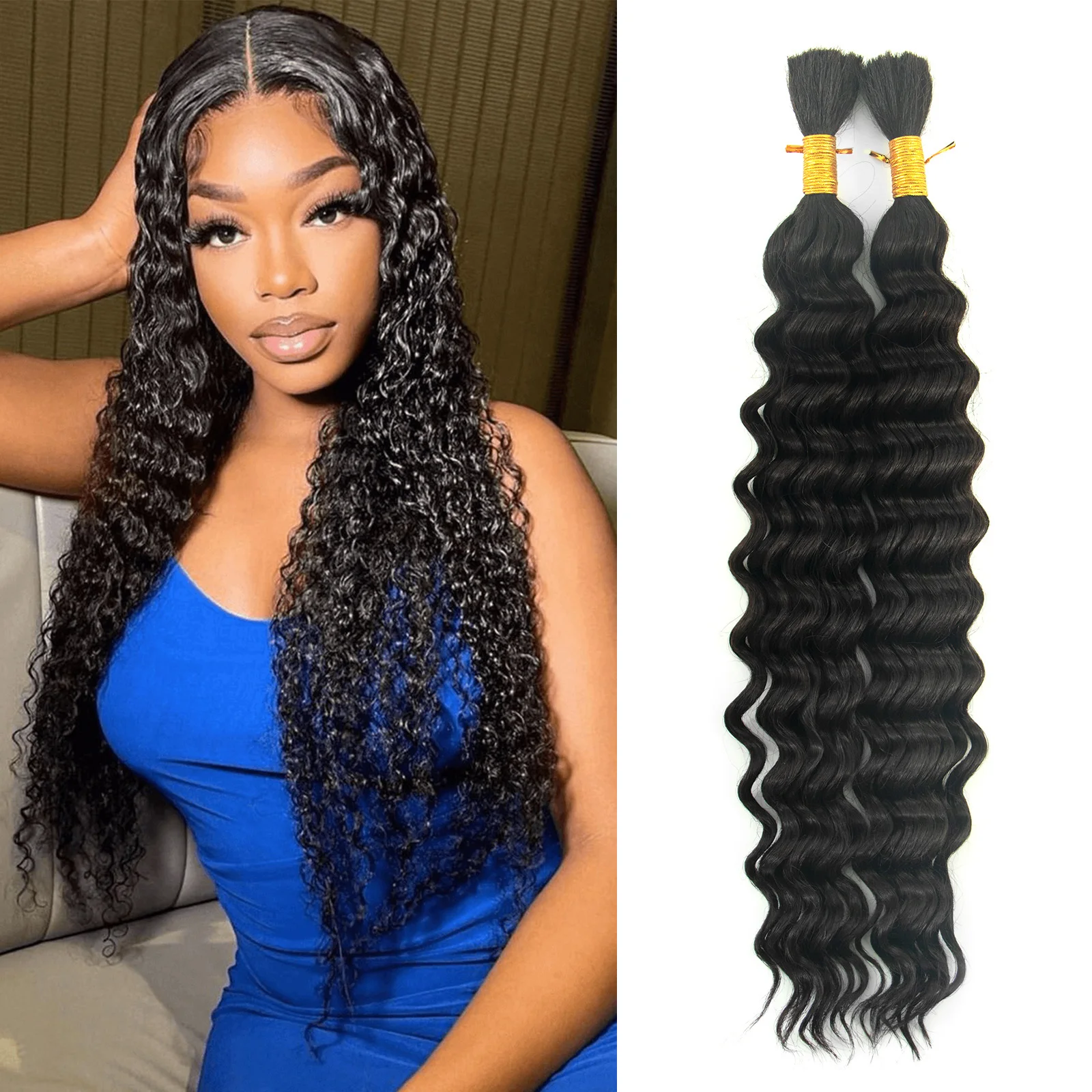 2 Bundles/Pack Bulk Brazilian Human Hair for Boho Braids - 12A Grade Deep Wave 22 Inch Natural Color Hair wigs For Women
2 Bundles/Pack Bulk Brazilian Human Hair for Boho Braids - 12A Grade Deep Wave 22 Inch Natural Color Hair wigs For Women
