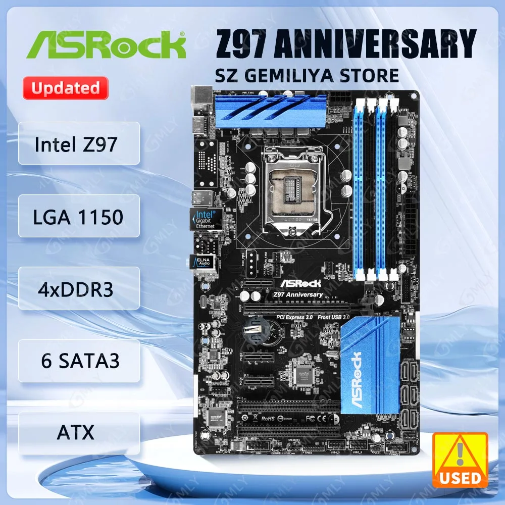 Материнская плата ASRock Z97 Anniversary Socket 1150 Intel Z97 DDR3 32 ГБ ATX с поддержкой i7-4770 i5-4460 i5-4570 i3-4340 G3240 процессор
Материнская плата ASRock Z97 Anniversary Socket 1150 Intel Z97 DDR3 32 ГБ ATX с поддержкой i7-4770 i5-4460 i5-4570 i3-4340 G3240 процессор