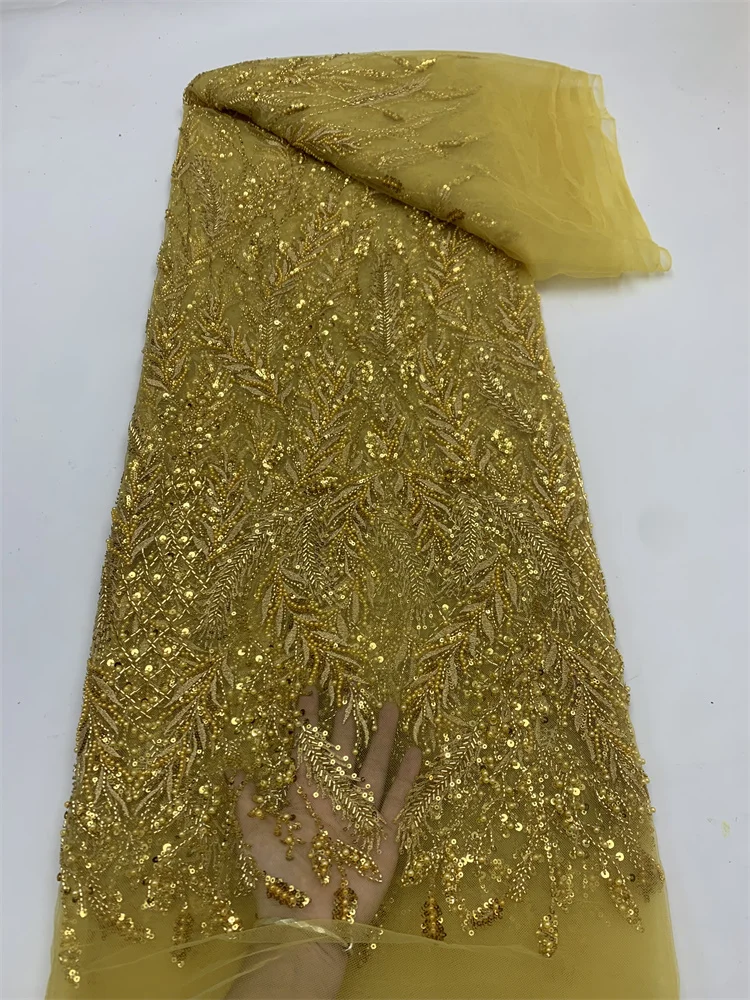 African Beaded French Lace Fabric For Wedding Dress 2023 High Quality Sequin Tulle Mesh Sewing Material Handmade Crystal Beads
African Beaded French Lace Fabric For Wedding Dress 2023 High Quality Sequin Tulle Mesh Sewing Material Handmade Crystal Beads