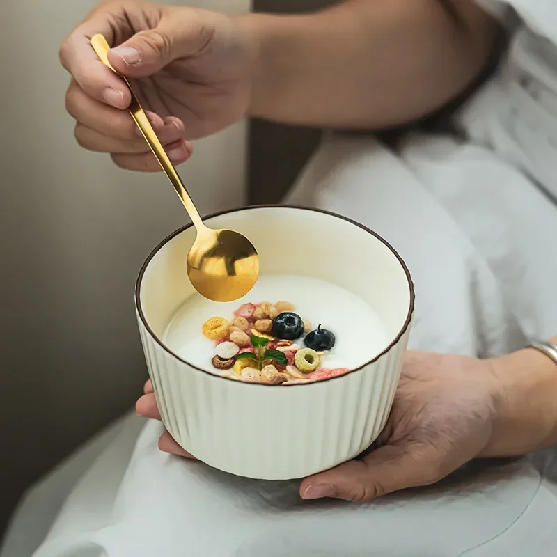 Embossed Vertical Rice Three-dimensional Ceramic Rice Household Simple Small High Value Tableware Porridge Bowl Dessert Bowl
Embossed Vertical Rice Three-dimensional Ceramic Rice Household Simple Small High Value Tableware Porridge Bowl Dessert Bowl