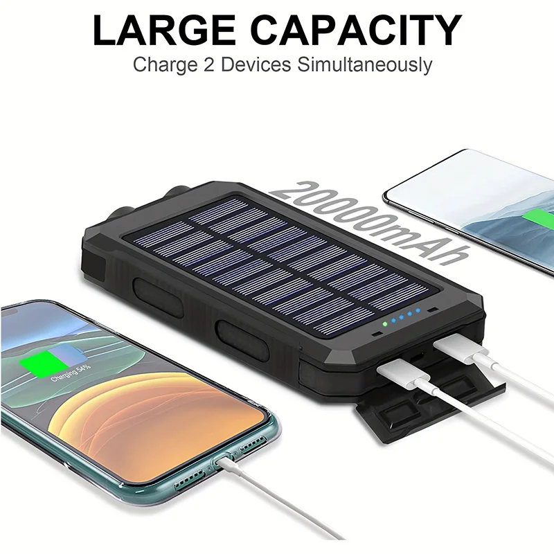 Portable Solar Charger Powerbank Super Fast Charging 20000mah 5vlarge Capacity Two Devices Simultaneously Outdoor Essential New
Portable Solar Charger Powerbank Super Fast Charging 20000mah 5vlarge Capacity Two Devices Simultaneously Outdoor Essential New