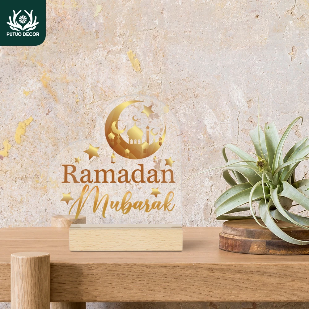 Putuo Decor 1pc Ramadan Heart Shaped Acrylic Sign Wooden Base Table Decor, Home Decor for Kitchen, Dining, Living Room
Putuo Decor 1pc Ramadan Heart Shaped Acrylic Sign Wooden Base Table Decor, Home Decor for Kitchen, Dining, Living Room