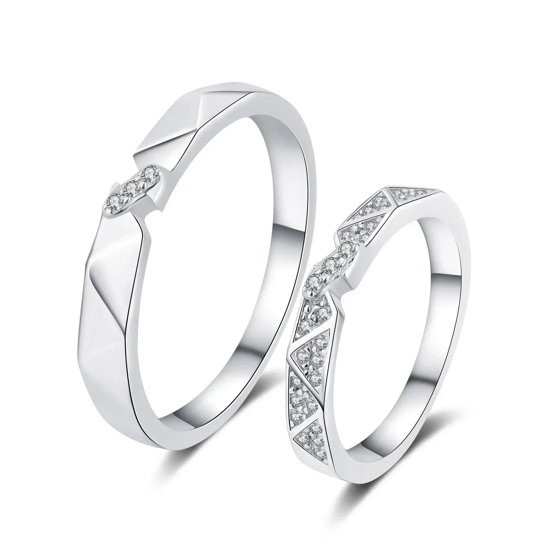 Classic White Gold Women & Men Couple Rings, Unisex 0.048 Carat Moissanite Diamond Lovers Wedding Band Girl Valentine's Day Gift
Classic White Gold Women & Men Couple Rings, Unisex 0.048 Carat Moissanite Diamond Lovers Wedding Band Girl Valentine's Day Gift