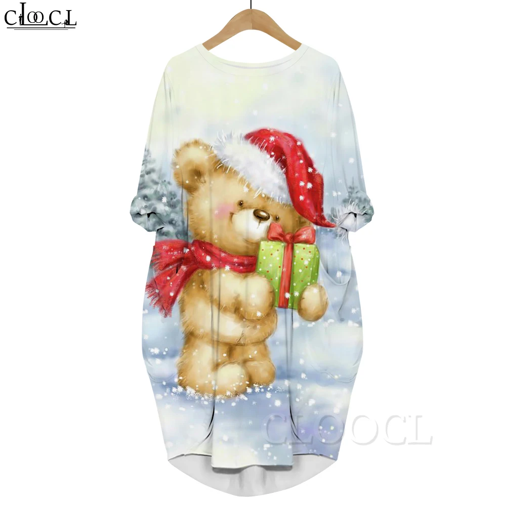 CLOOCL Evening Dress 3D Printed Streetwear Christmas Bear Pattern Fashion Harajuku Long Sleeve Dress Women Oversize Dresses
CLOOCL Evening Dress 3D Printed Streetwear Christmas Bear Pattern Fashion Harajuku Long Sleeve Dress Women Oversize Dresses