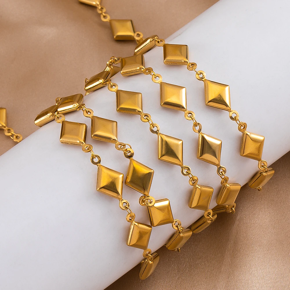 New Stainless Steel Gold Prismatic Chain for DIY Material Necklace Bracelet Jewelry Making Decoration Chain
New Stainless Steel Gold Prismatic Chain for DIY Material Necklace Bracelet Jewelry Making Decoration Chain