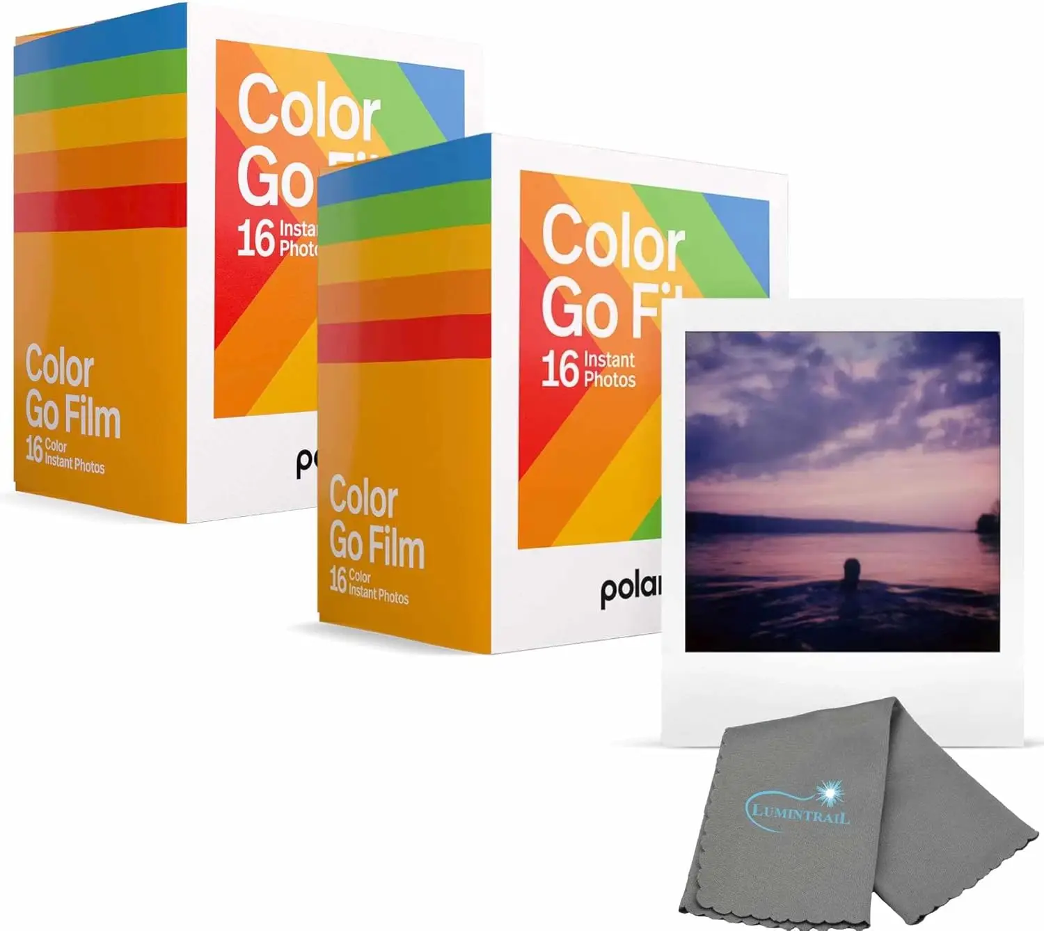32 Mini Photos for Polaroid Go Camera, 2 Double Packs, Color Film with Cleaning Cloth
32 Mini Photos for Polaroid Go Camera, 2 Double Packs, Color Film with Cleaning Cloth