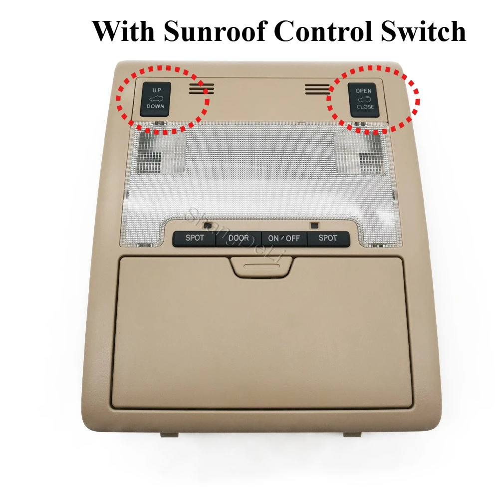 Light Beige Front Interior Roof Ceiling Reading Light With Sunroof Control Switch For Toyota Land Cruiser LC200 2008 -2015
Light Beige Front Interior Roof Ceiling Reading Light With Sunroof Control Switch For Toyota Land Cruiser LC200 2008 -2015