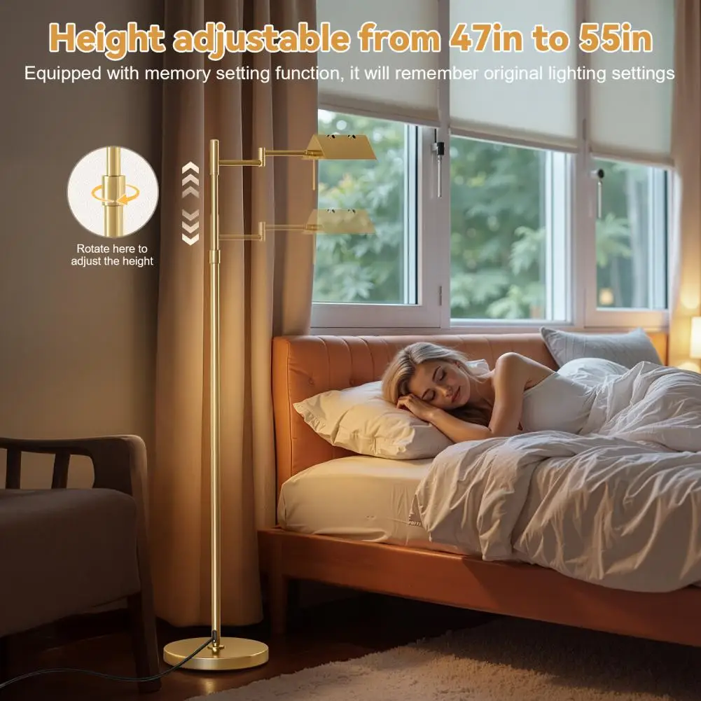 360° Swing Arm Metal Floor Lamp 12W Dimmable LED 3 Color Temperature Height Adjustable for Living Room Bedroom Office
360° Swing Arm Metal Floor Lamp 12W Dimmable LED 3 Color Temperature Height Adjustable for Living Room Bedroom Office
