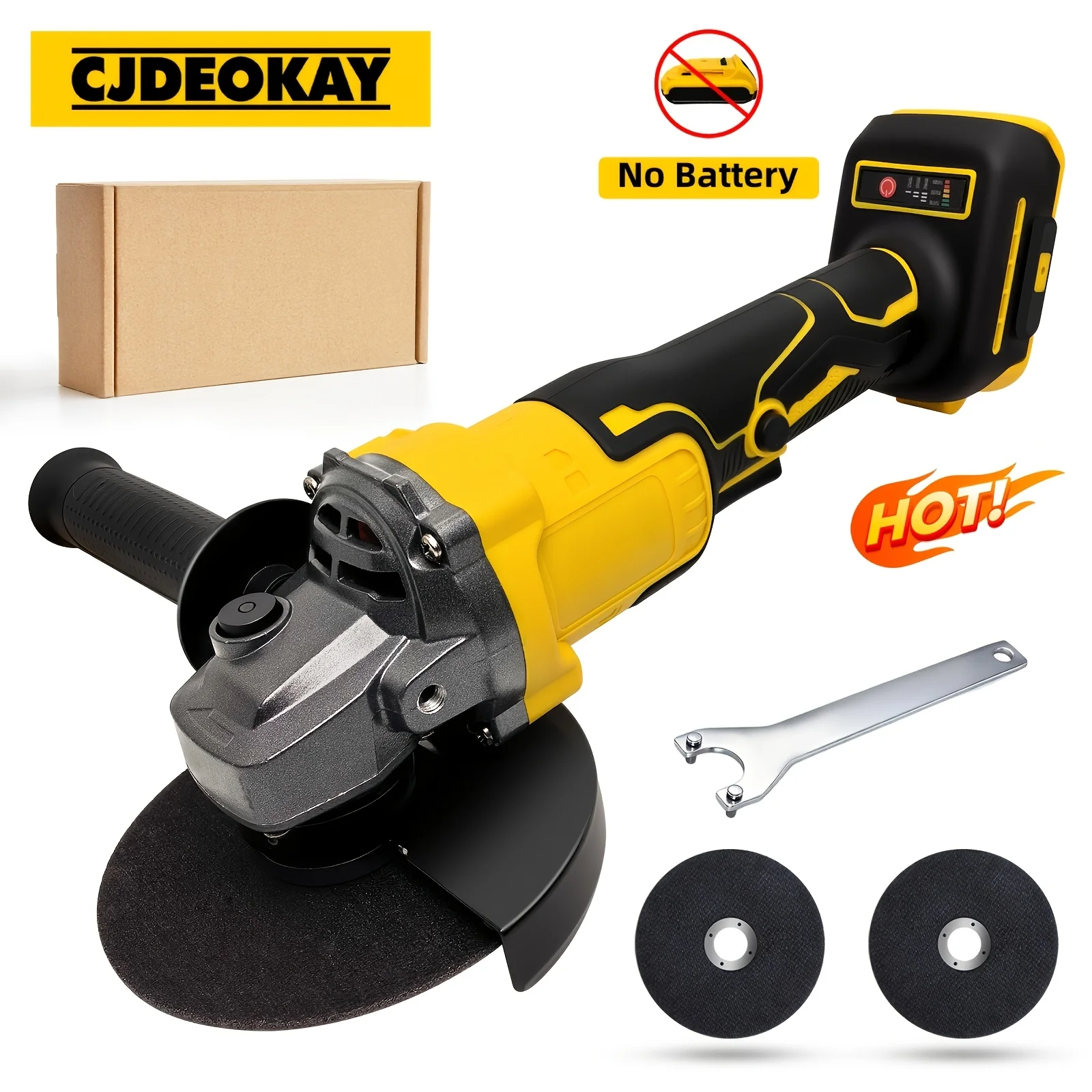 Cordless Angle Grinder for Dewalt 20V Battery, Brushless Motor, 3 Adjustable Speeds, Compact Design with Black& Yellow Color Scheme, Ideal for Grinding And Polishing(Battery Not Included)
Cordless Angle Grinder for Dewalt 20V Battery, Brushless Motor, 3 Adjustable Speeds, Compact Design with Black& Yellow Color Scheme, Ideal for Grinding And Polishing(Battery Not Included)