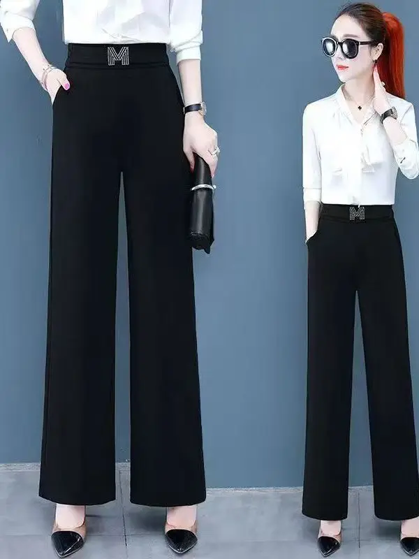Fashionable High Waist Loose Black Pants for Women Straight Leg Casual Style Spring Summer New Arrival plus Size Ladies Trousers
Fashionable High Waist Loose Black Pants for Women Straight Leg Casual Style Spring Summer New Arrival plus Size Ladies Trousers