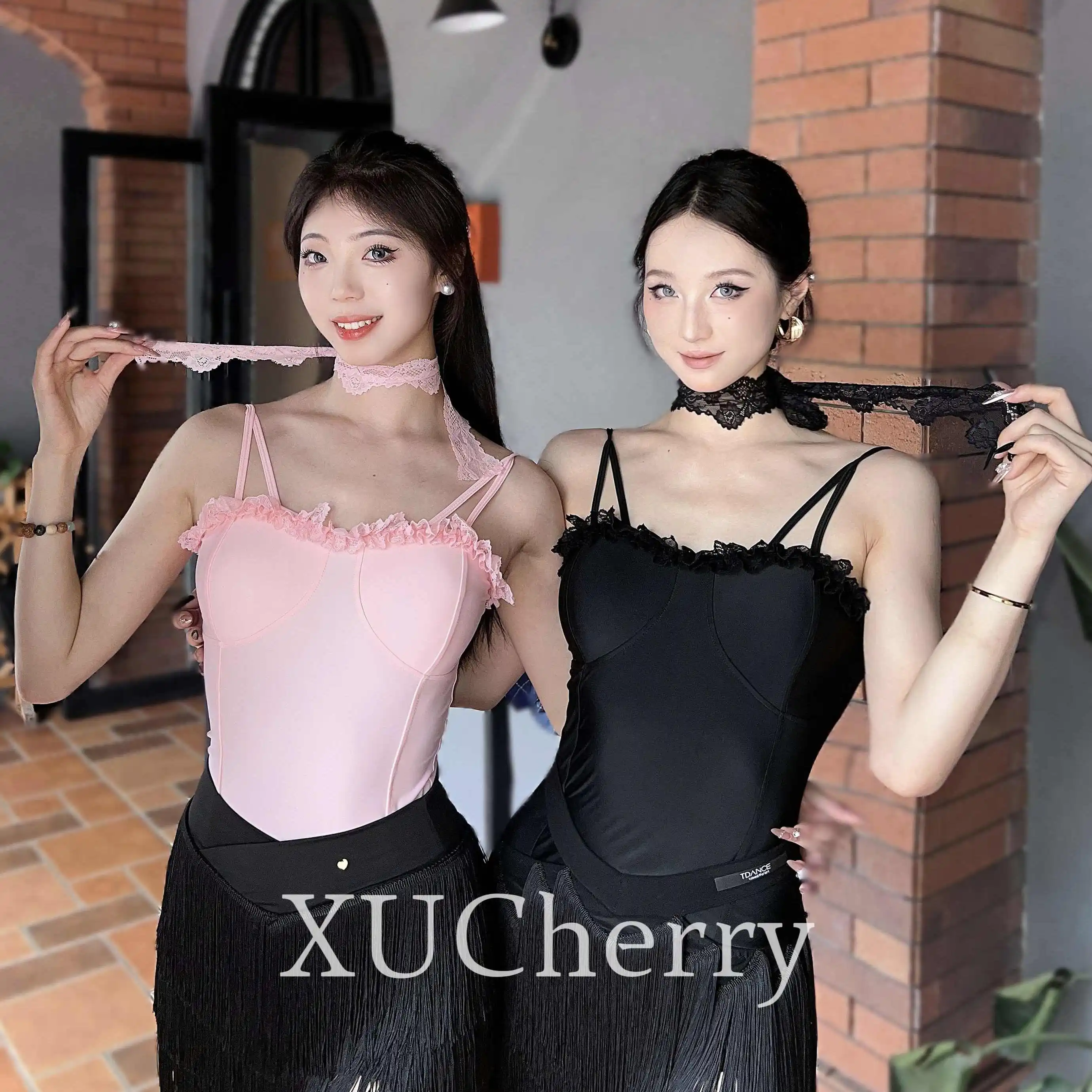 Adult Latin Dance Clothes Women Summer Suspender Ruffled Bodysuit Rumba Dance Practice Clothing Pink Black Latin Tops DNV24095
Adult Latin Dance Clothes Women Summer Suspender Ruffled Bodysuit Rumba Dance Practice Clothing Pink Black Latin Tops DNV24095