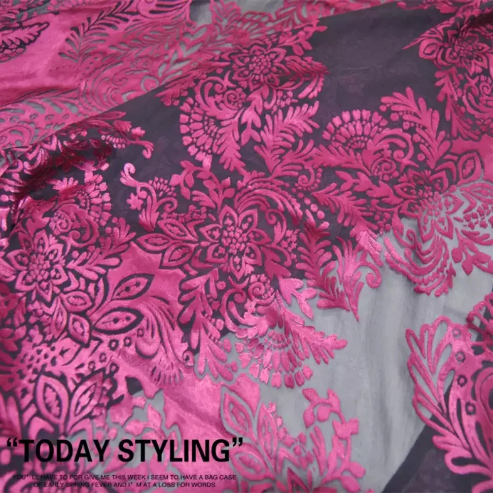 Fashionable Large Pink Flower Design Mulberry Graceful Soft Feeling Floral Silk Burn Out Fabric for Women Summer Dress Attracive
Fashionable Large Pink Flower Design Mulberry Graceful Soft Feeling Floral Silk Burn Out Fabric for Women Summer Dress Attracive