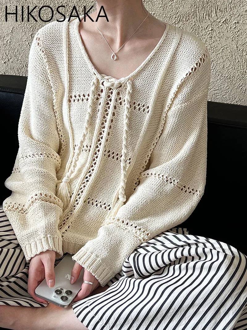 Свободные повседневные пуловеры с V-образным вырезом, однотонные простые ажурные джемперы с длинным рукавом, милые темпераментные свитера на осень-зиму 2024
Свободные повседневные пуловеры с V-образным вырезом, однотонные простые ажурные джемперы с длинным рукавом, милые темпераментные свитера на осень-зиму 2024
