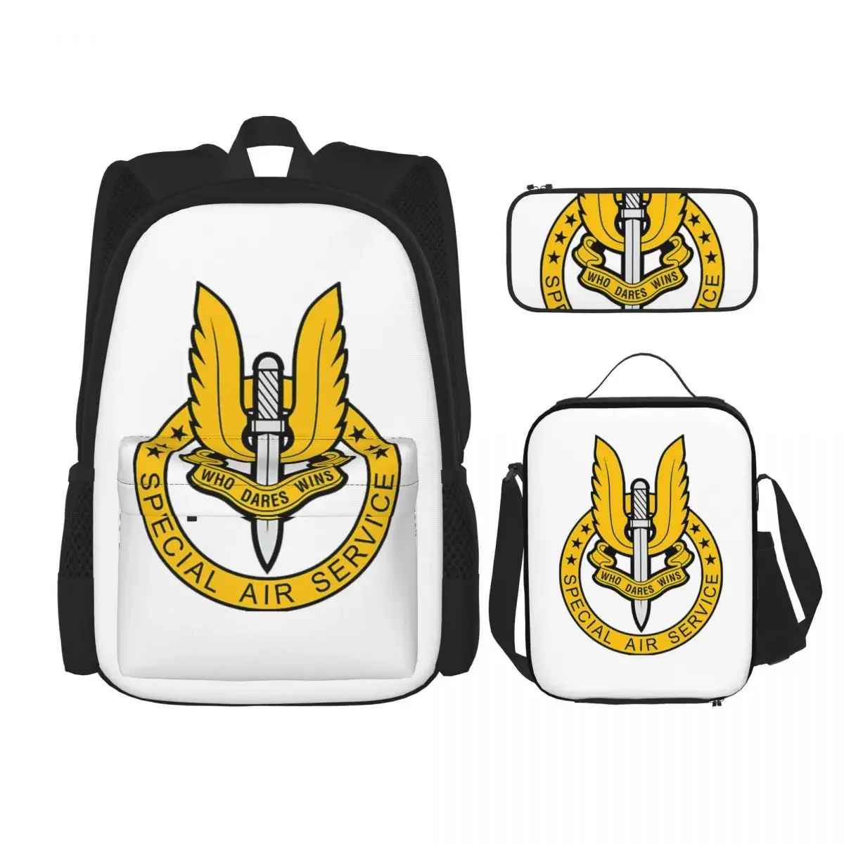 British SAS Backpacks Boys Girls Bookbag Children School Bags Cartoon Kids Rucksack Lunch Bag Pen Bag Three-Piece Set
British SAS Backpacks Boys Girls Bookbag Children School Bags Cartoon Kids Rucksack Lunch Bag Pen Bag Three-Piece Set
