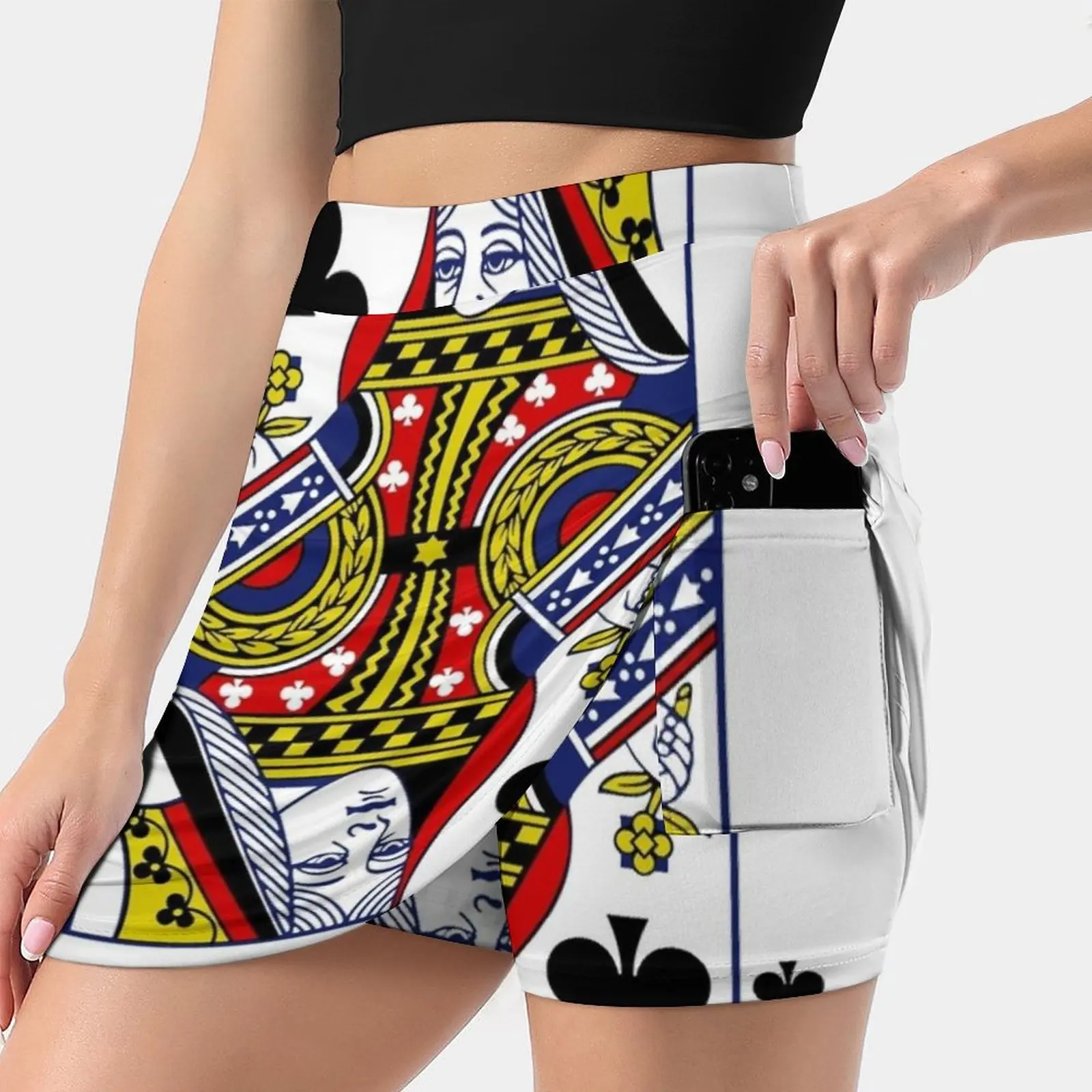 Queen Of Clubs Playing Card Women's skirt Sport Skort Skirt With Pocket Fashion Korean Style Skirt 4Xl Skirts Queen Of Hearts
Queen Of Clubs Playing Card Women's skirt Sport Skort Skirt With Pocket Fashion Korean Style Skirt 4Xl Skirts Queen Of Hearts