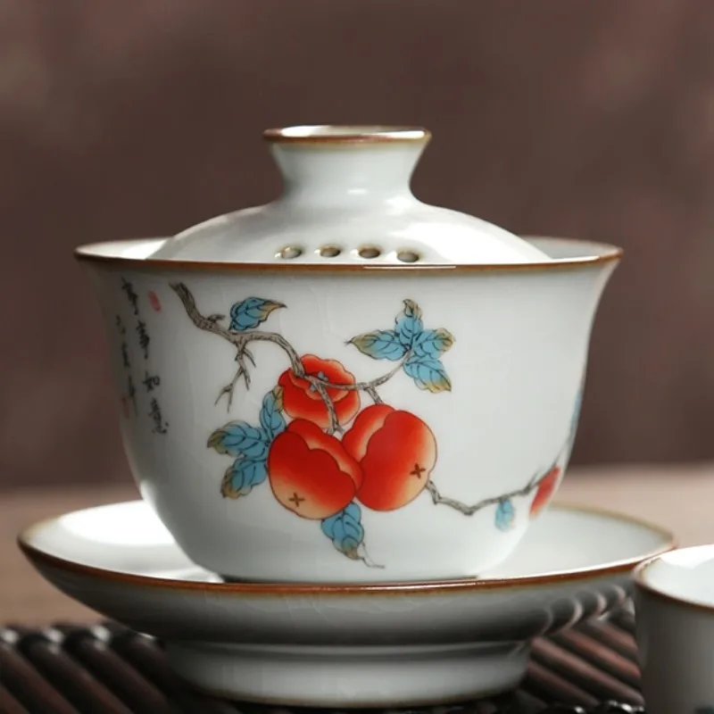 Ru kiln cover large tea open piece ceramic can be used to support the family with a single set hand pot
Ru kiln cover large tea open piece ceramic can be used to support the family with a single set hand pot