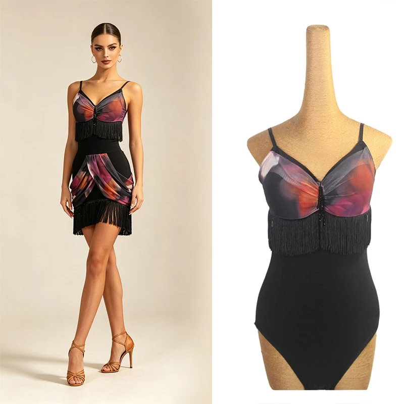 New Adult Latin Dance Top V-neck Print Strap Jumpsuit Modern Dance Practice Costume Chacha Tango Dance Performance Wear DQL12882
New Adult Latin Dance Top V-neck Print Strap Jumpsuit Modern Dance Practice Costume Chacha Tango Dance Performance Wear DQL12882
