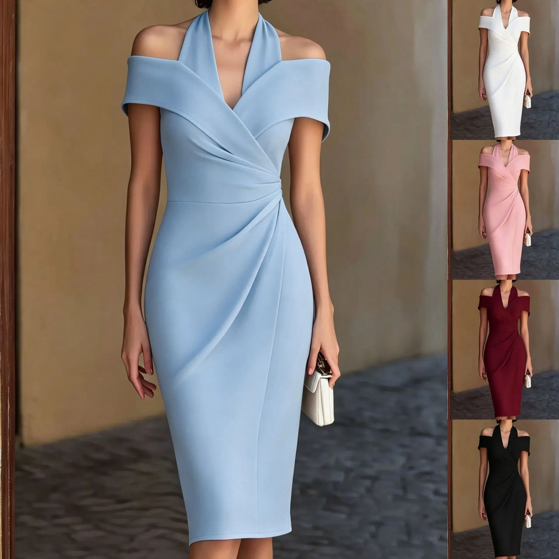 2026 Sexy Off-shoulder Ruched Waist-cinching Bodycon Dress Gown Dress Elegant Vestidos Elegant Outfits
2026 Sexy Off-shoulder Ruched Waist-cinching Bodycon Dress Gown Dress Elegant Vestidos Elegant Outfits
