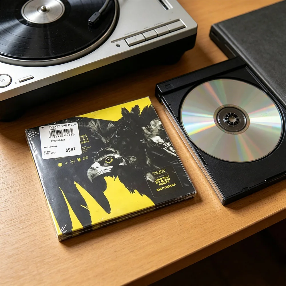 CD 'Trench' Was Released By Fueled By Ramen and Includes Tracks Like 'My Blood', 'Jumpsuit', 'Chlorine', 'Morph', and More.
CD 'Trench' Was Released By Fueled By Ramen and Includes Tracks Like 'My Blood', 'Jumpsuit', 'Chlorine', 'Morph', and More.