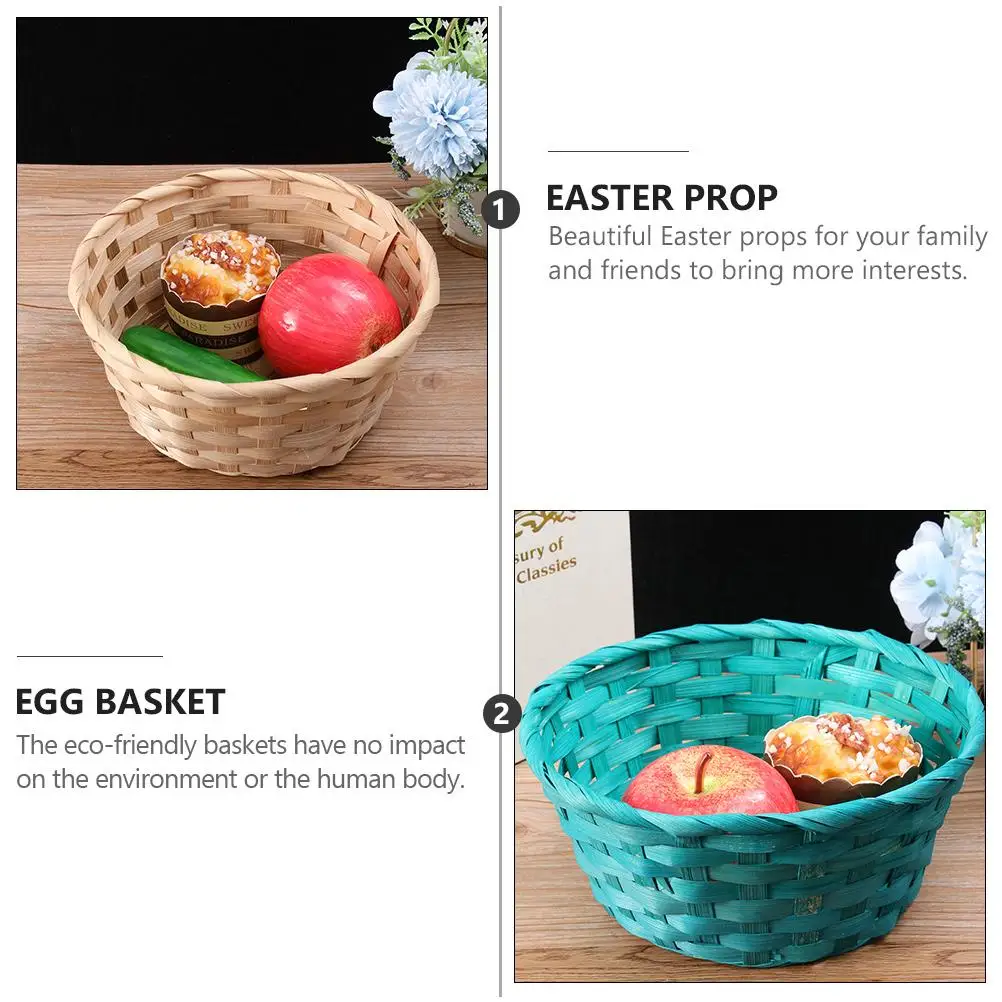 4 Pcs Round Bamboo Basket Storage Baskets Easter Egg Colorful Bread Pig Made Child
4 Pcs Round Bamboo Basket Storage Baskets Easter Egg Colorful Bread Pig Made Child