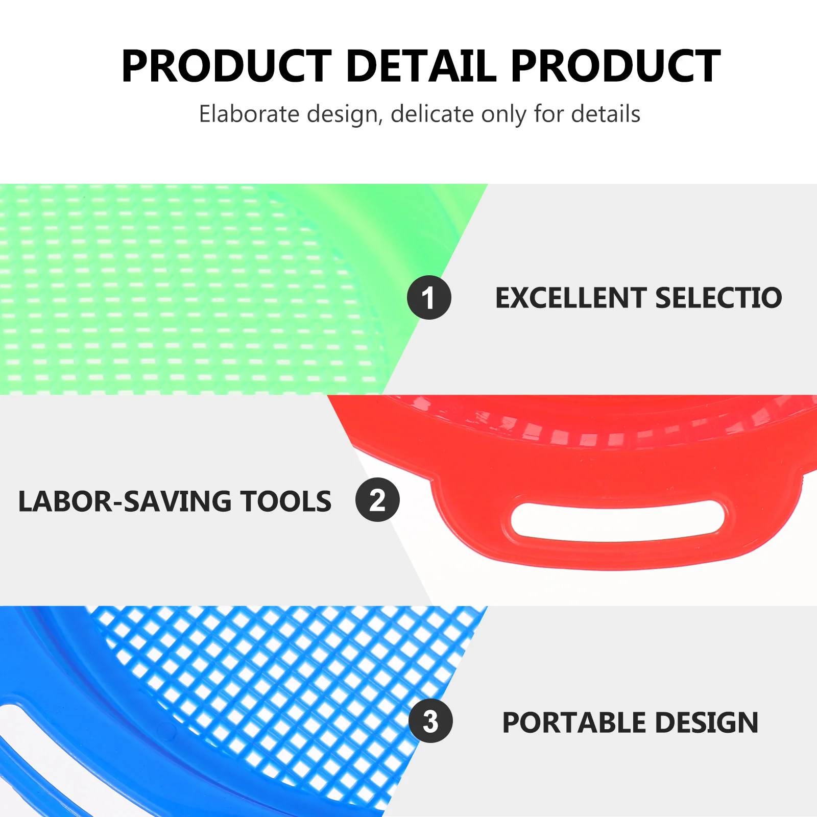 4Pcs Garden Soil Sieve Portable Sifters Durable Plastic Mesh for Compost Gardening Supplies Soil Sieve Planting Riddle
4Pcs Garden Soil Sieve Portable Sifters Durable Plastic Mesh for Compost Gardening Supplies Soil Sieve Planting Riddle