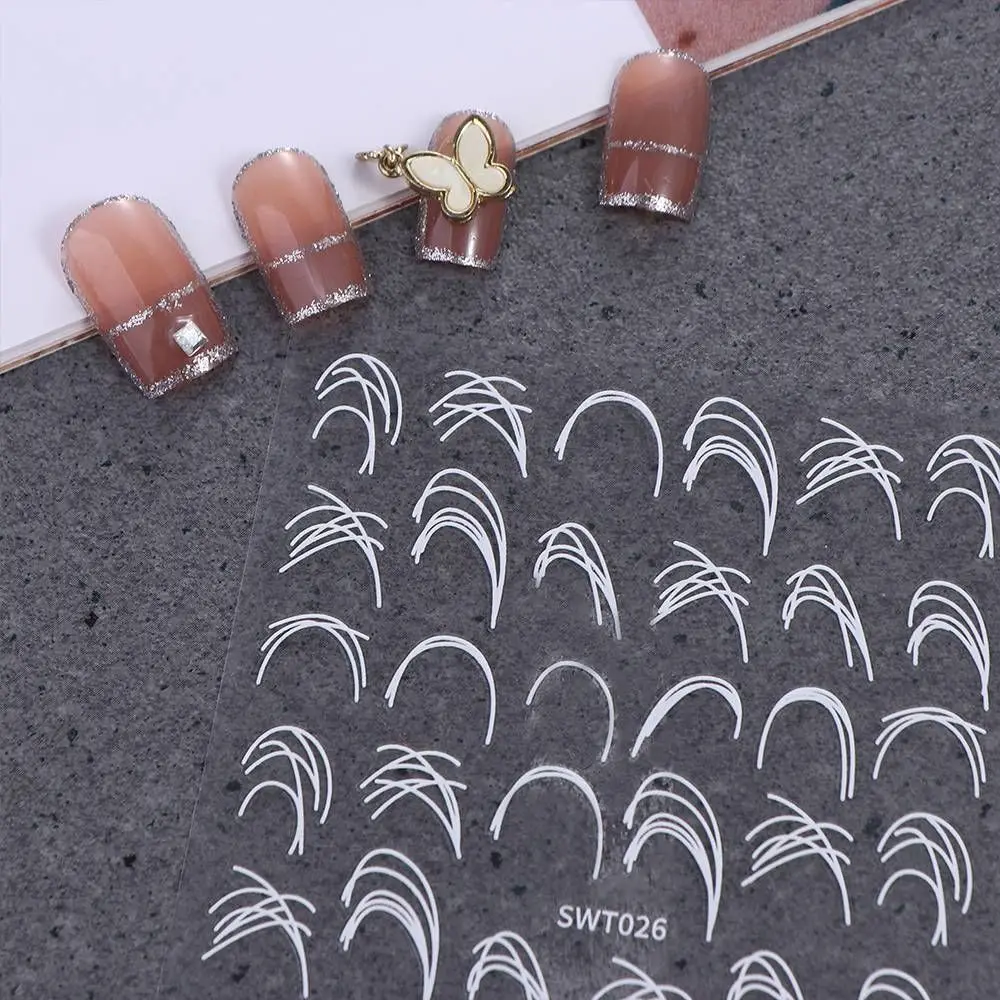 Ins Style Edge Brushed Line Silver White Wavy Line Line Nail Decals Nail Decorations Manicure Accessories French Nail Stickers
Ins Style Edge Brushed Line Silver White Wavy Line Line Nail Decals Nail Decorations Manicure Accessories French Nail Stickers
