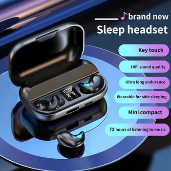 LED display wireless headphones with charging case sleep headphones smart noise cancellation stereo bluetooth 5.3 ultra long lif