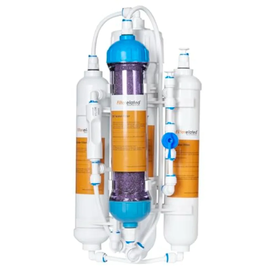 4-Stage Aquarium Reverse Osmosis System with Flushing Valve Portable RO+DI deionized Water Filtration, Colour Changing DI Filte
4-Stage Aquarium Reverse Osmosis System with Flushing Valve Portable RO+DI deionized Water Filtration, Colour Changing DI Filte