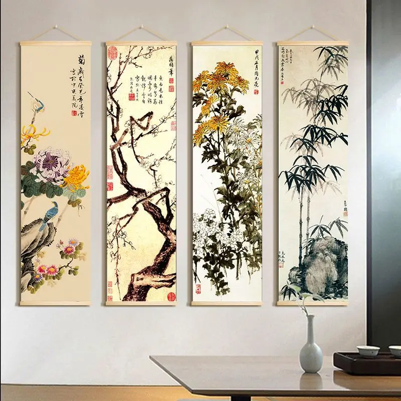 Chinese Style Flower Scroll Wall Painting Vintage Living Room Decorative Poster Wall Art Home Office Decorative Posters Tapestry
Chinese Style Flower Scroll Wall Painting Vintage Living Room Decorative Poster Wall Art Home Office Decorative Posters Tapestry