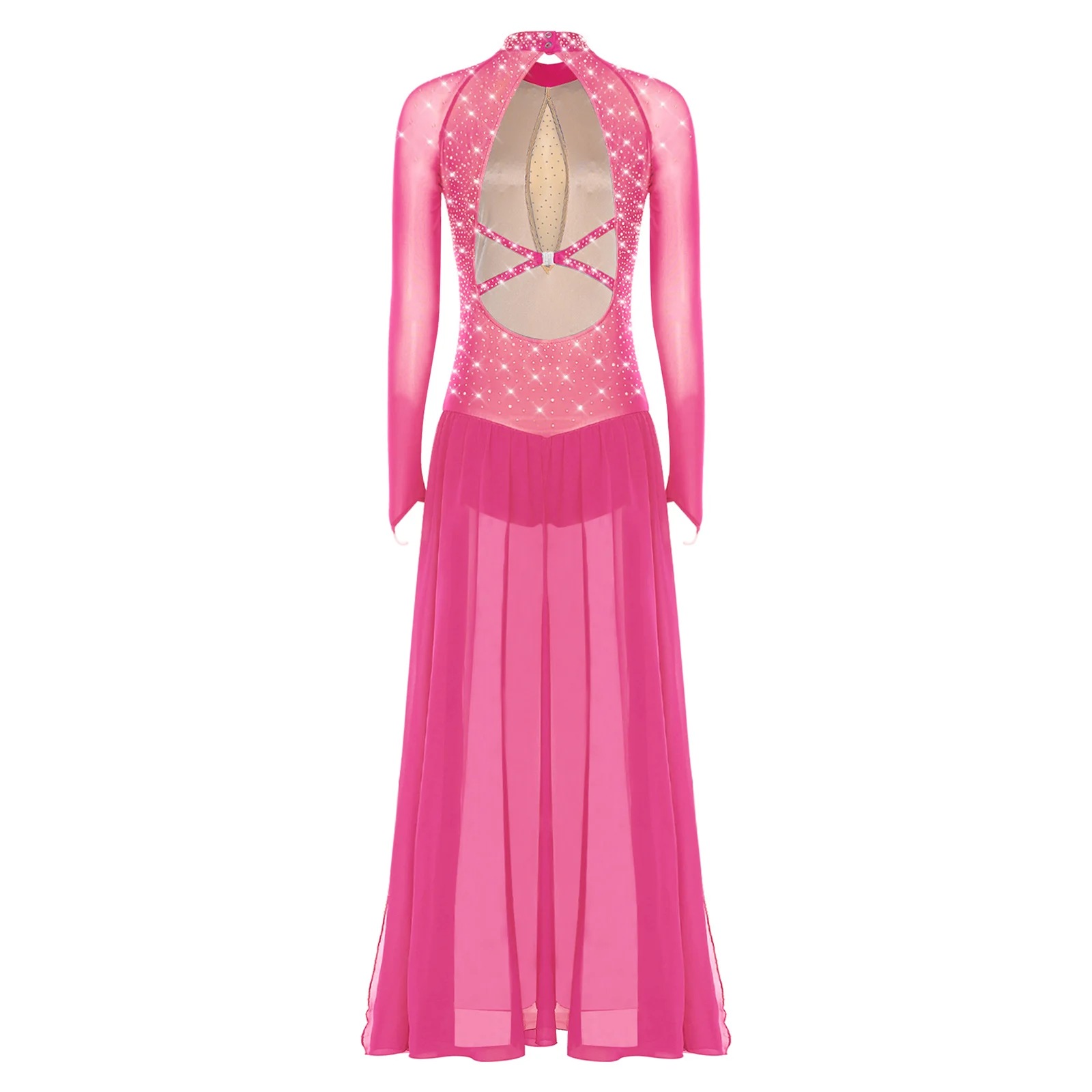 Женское лирическое танцевальное платье со стразами, современное платье макси с длинными рукавами и открытой спиной, шифоновое трико с разрезом по подолу, танцевальная одежда
Женское лирическое танцевальное платье со стразами, современное платье макси с длинными рукавами и открытой спиной, шифоновое трико с разрезом по подолу, танцевальная одежда