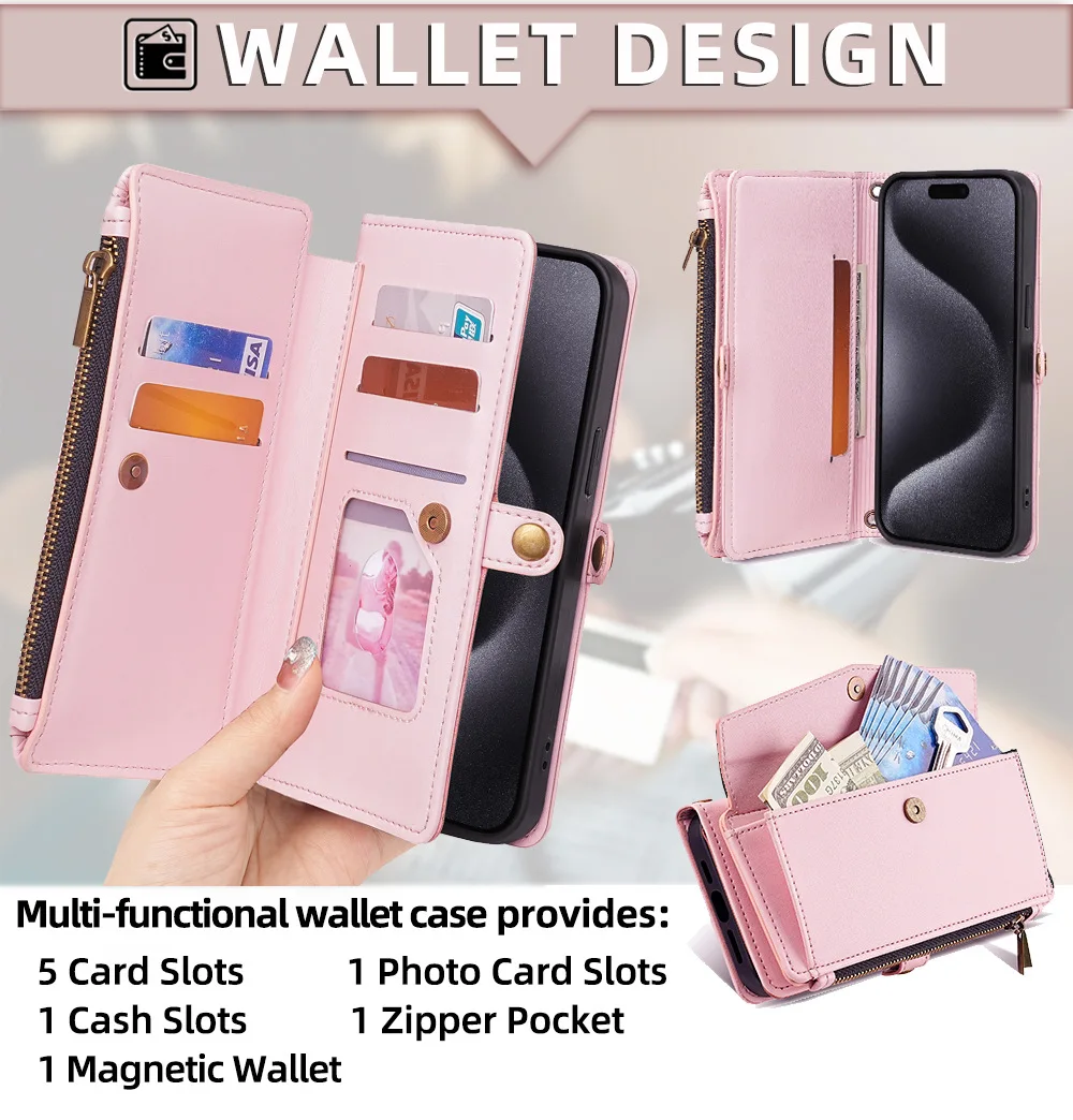 Crossbody Lanyard Leather Zipper Pocket Phone Case for Samsung Galaxy A73 A53 A33 A23 A13 A72 A52 A42 A32 A22 Wrist Phone Bag
Crossbody Lanyard Leather Zipper Pocket Phone Case for Samsung Galaxy A73 A53 A33 A23 A13 A72 A52 A42 A32 A22 Wrist Phone Bag